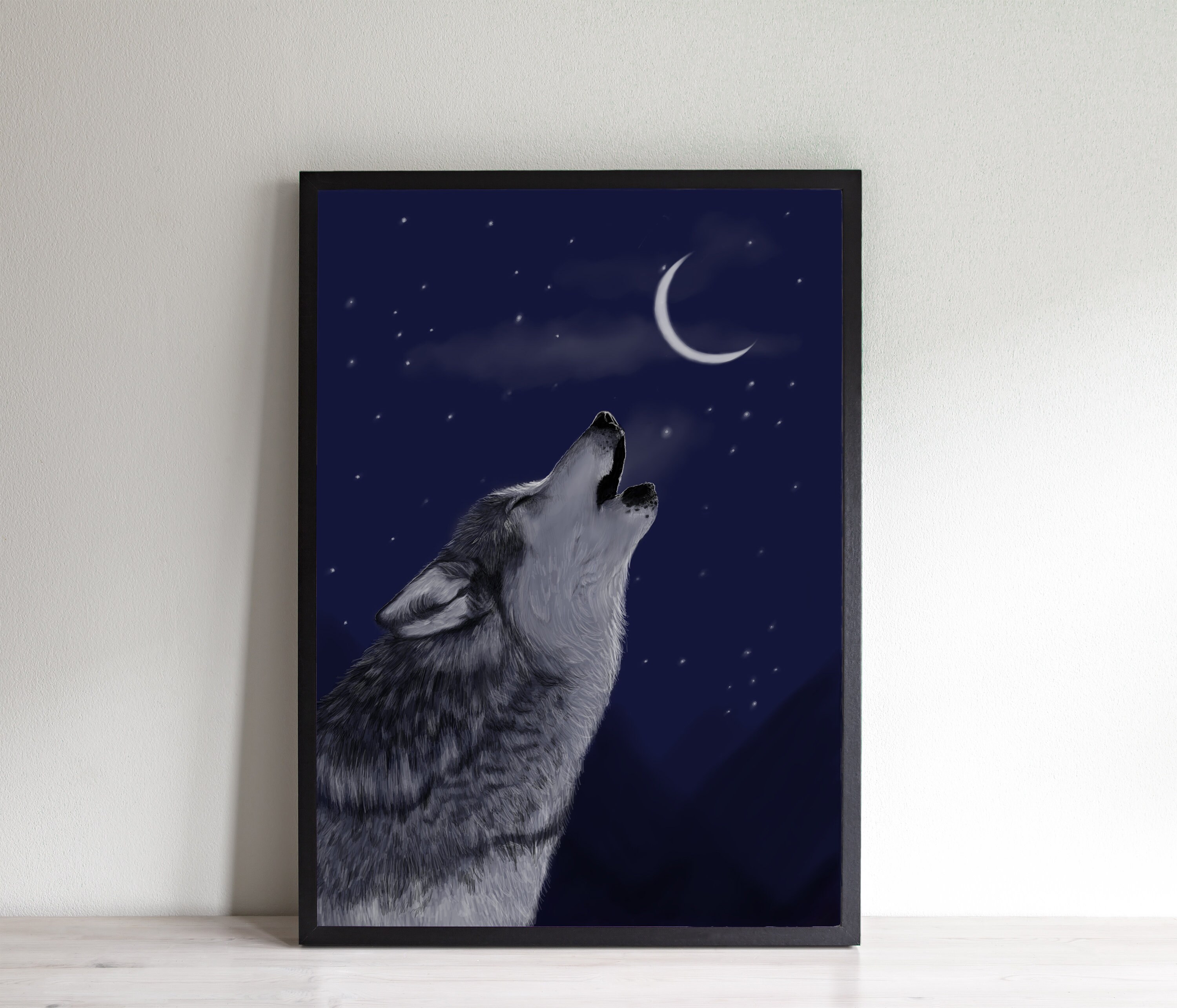 Howling Wolf Art Print Large prints Etsy
