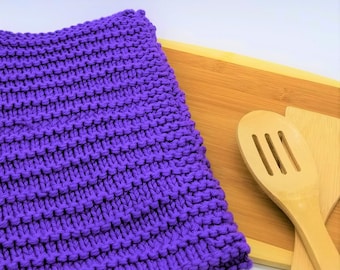 Dish Towel Knitting Pattern, Easy Knitted Kitchen Towel, Knit Dish Towel, Quick Knit Towel, Beginner Pattern, Simple Cotton Towel, Woodmere