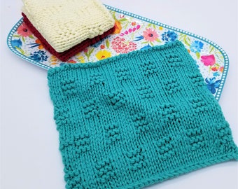 Geschirrtuch-Strickmuster, Küchen-Dekor-Strick-Geschirrtuch-Muster, Anfänger-Strick-Geschirrtuch-Muster, Heimdekor-Küchentuch, East Burke