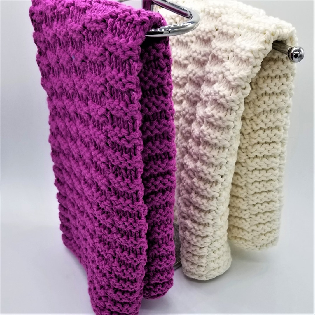 Dish Towel Knitting Pattern, Knit Hand Towel, Beginner Knitting Pattern