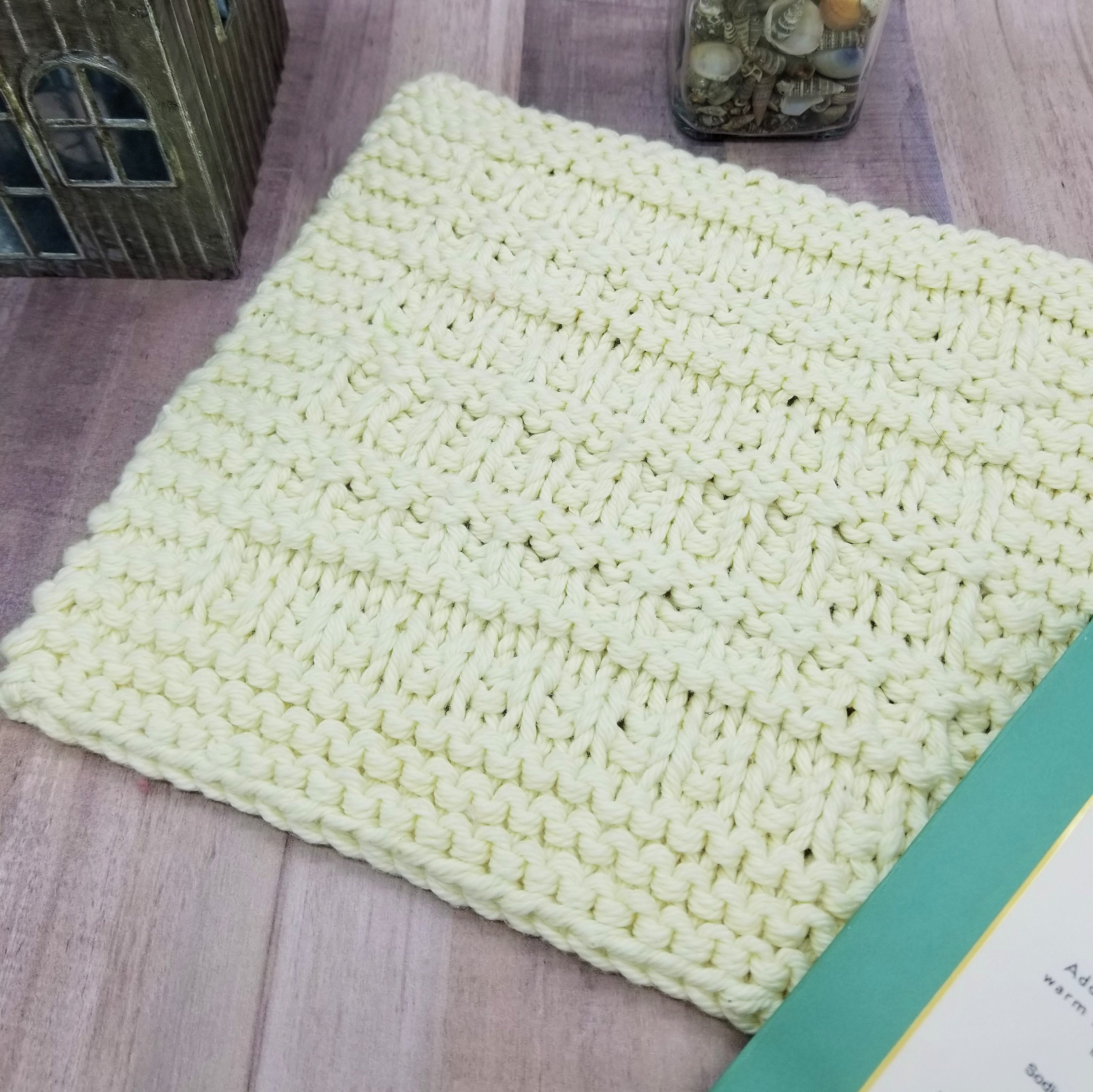 Washcloth Knitting Pattern, Knit Washcloth Pattern Bath Decor, Knit Washcloth Pattern for Home