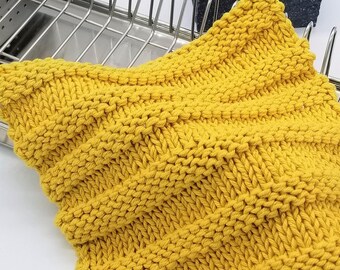 Easy Knit Dishcloth Pattern for Beginners, Kitchen Dish Cloth Knitting Pattern, Saint Patrick's Day Gift Hand Knit Dishcloth, Northwood