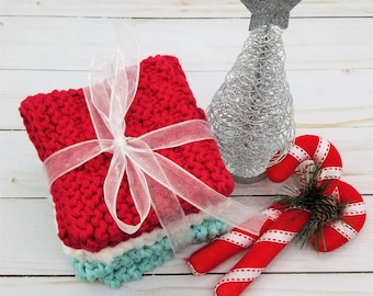 Kitchen Dishcloth Knitting Pattern for Christmas, Knit Dishcloth Pattern Christmas, Easy Knitted Dishcloth, Knit Gift for Home, Sutton Place