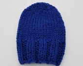 Knit Bulky Beanie Hat Pattern for Teenager Ages 10-15, Beginner Hat Knitting Pattern, Teen Super Bulky Yarn Knit Hat Pattern, Hickory