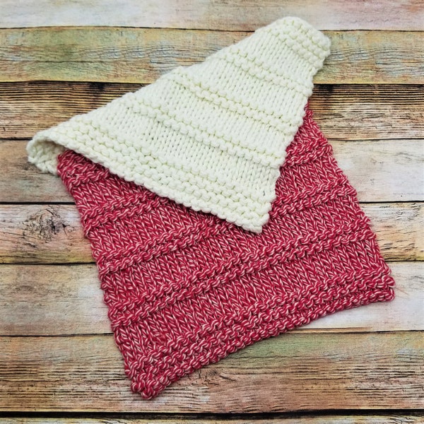 Dishcloth Knitting Pattern, Beginner Knit Dishcloth Patterns, Knitted Dish Cloths, Kitchen Dishcloth Knit, Modern Knit Pattern, Redwood