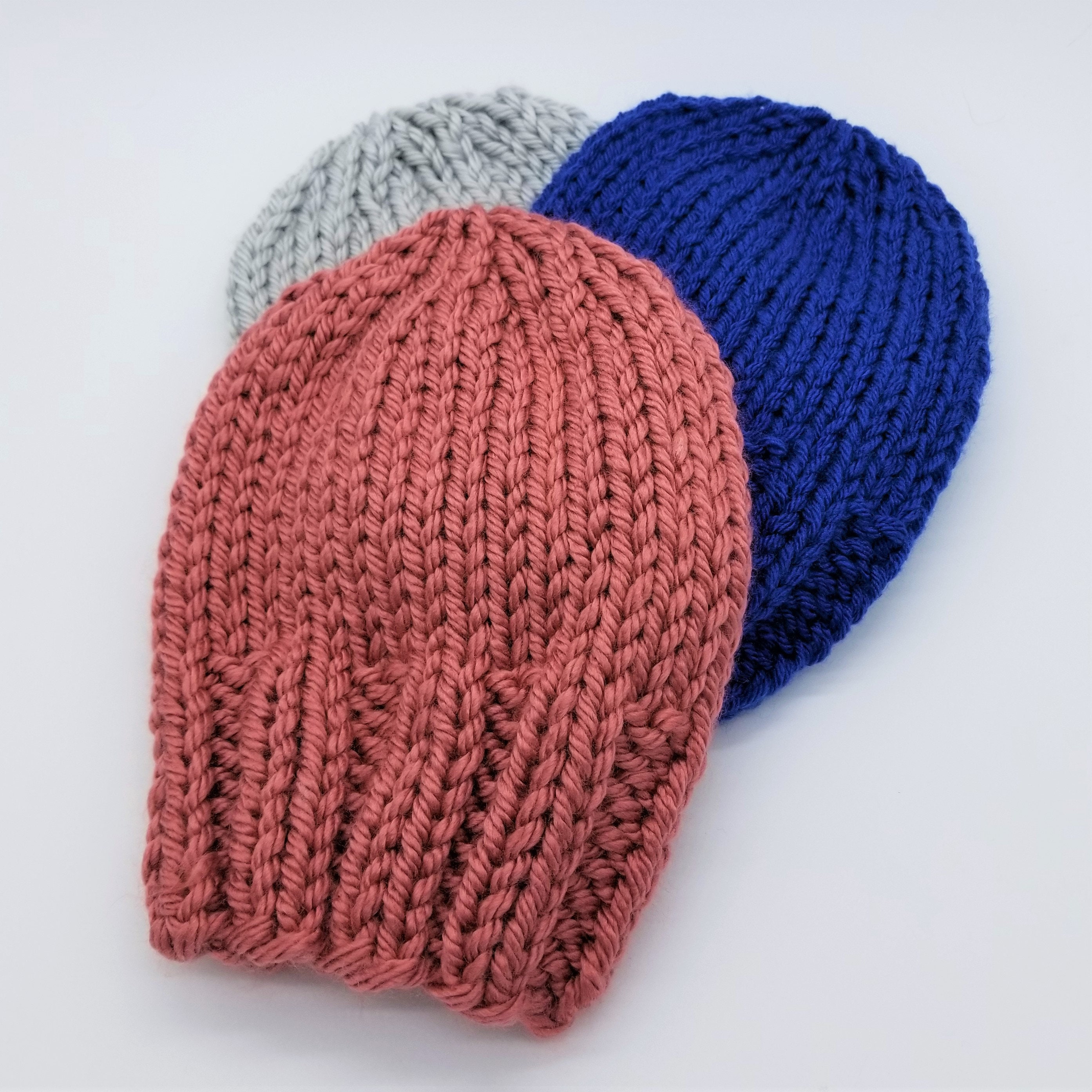 Easy Adult Hat Knitting Pattern, Simple Knit Hat, Beginner