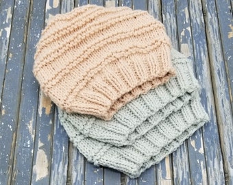 Adult Hat Knitting Pattern, Knitted Hat Pattern for Adults, Easy Knit Hat, Adult Worsted Weight Knit Hat, Beanie Hat Pattern, John's River