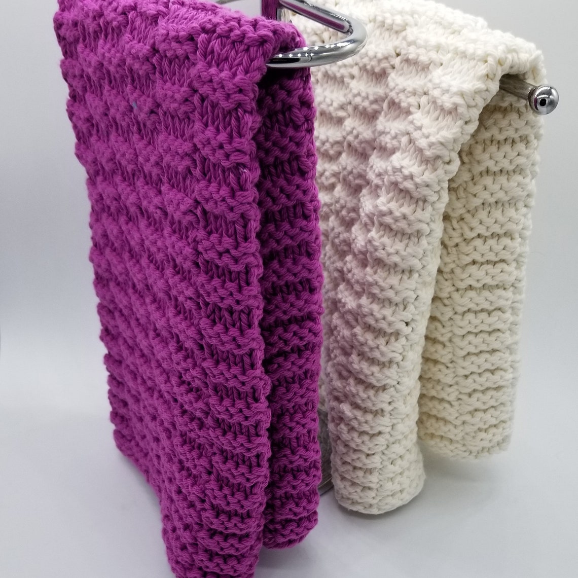 Knitted Hand Towel Pattern Knit Dish Towel Creekway Etsy