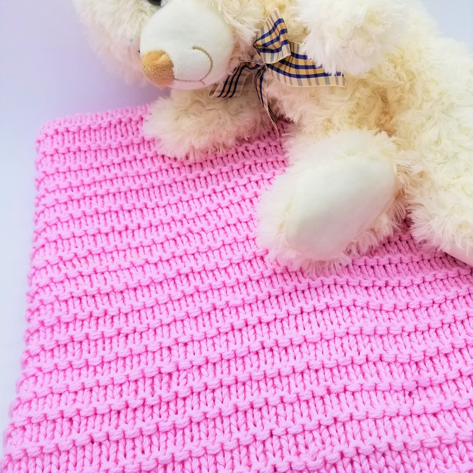 Baby Blanket Knitting Pattern for Girl, Easy Baby Blanket Pattern, Baby Girl Knit Blanket