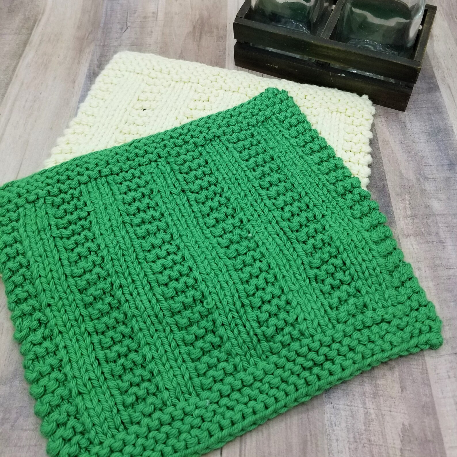 Washcloth Knitting Pattern, Handmade Bathroom Cloth Knitting Pattern