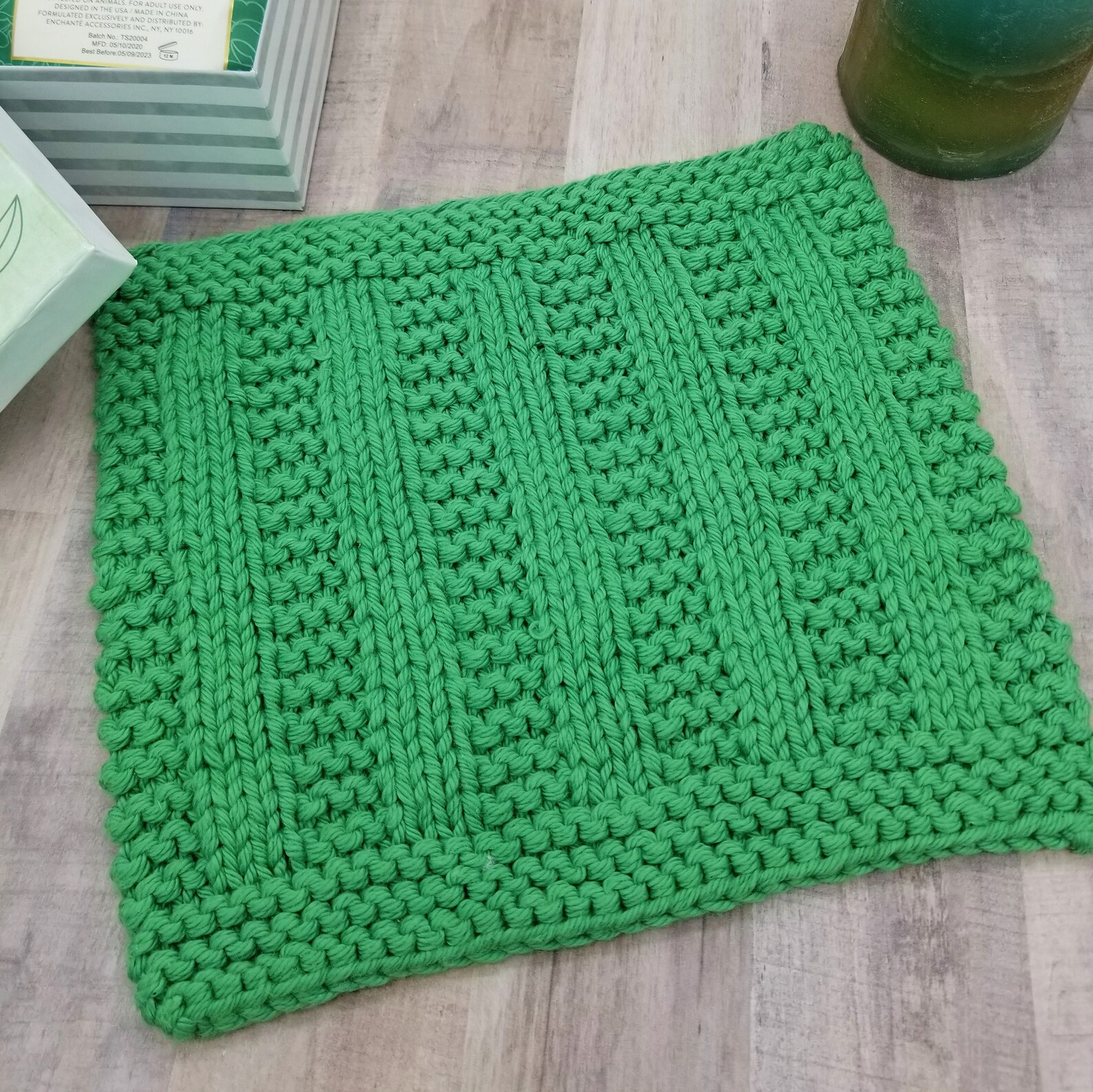 Washcloth Knitting Pattern, Handmade Bathroom Cloth Knitting Pattern