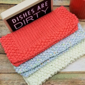 Dishcloth Knitting Pattern, Knit Dishcloth Pattern, Beginner Pattern Dishcloth, Knitted Cotton Dishcloth, Knitted Dish Cloth, Maiden