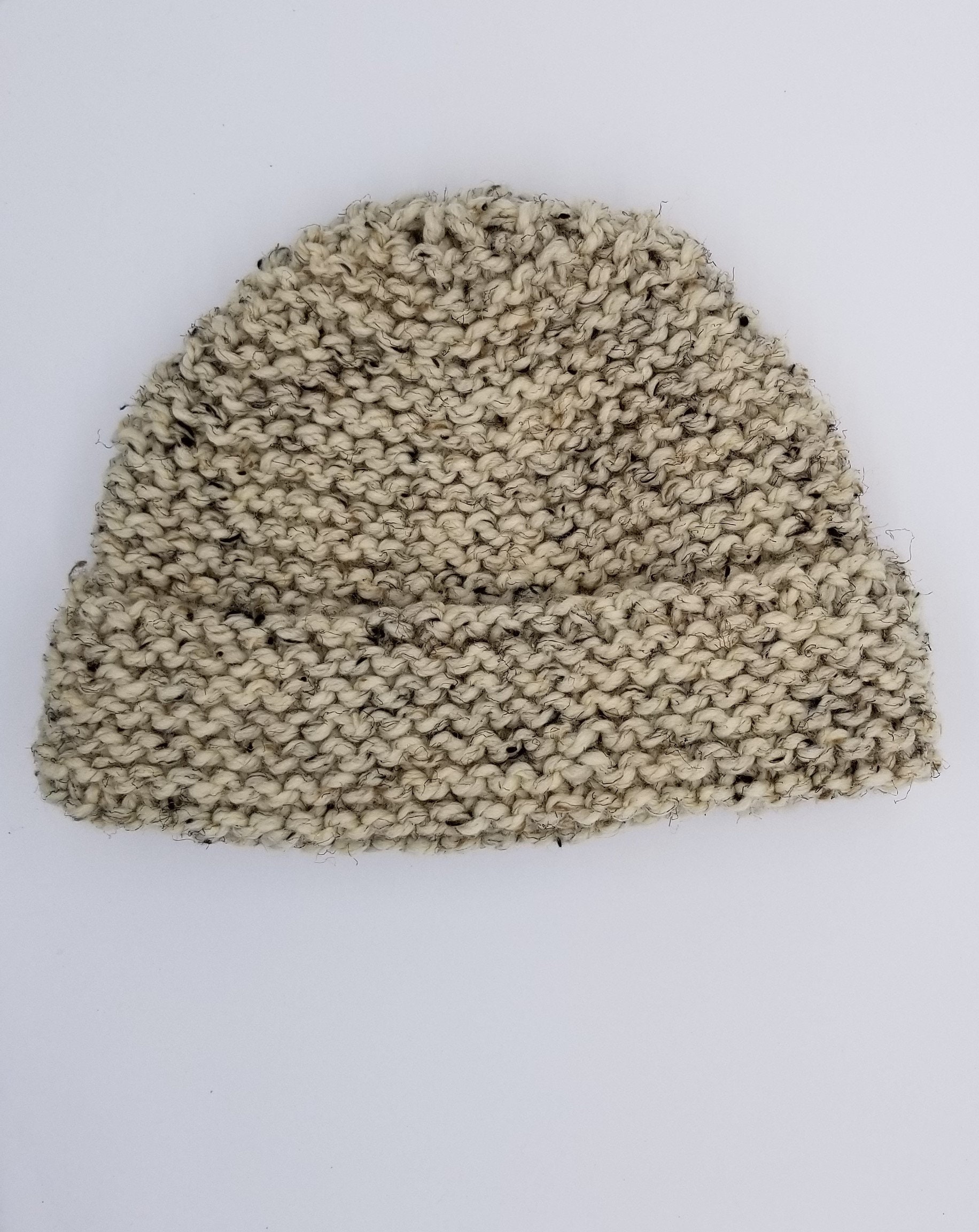 Adult Hat Knitting Pattern, Adult Hat Knit Flat, Beginner Knit Pattern ...