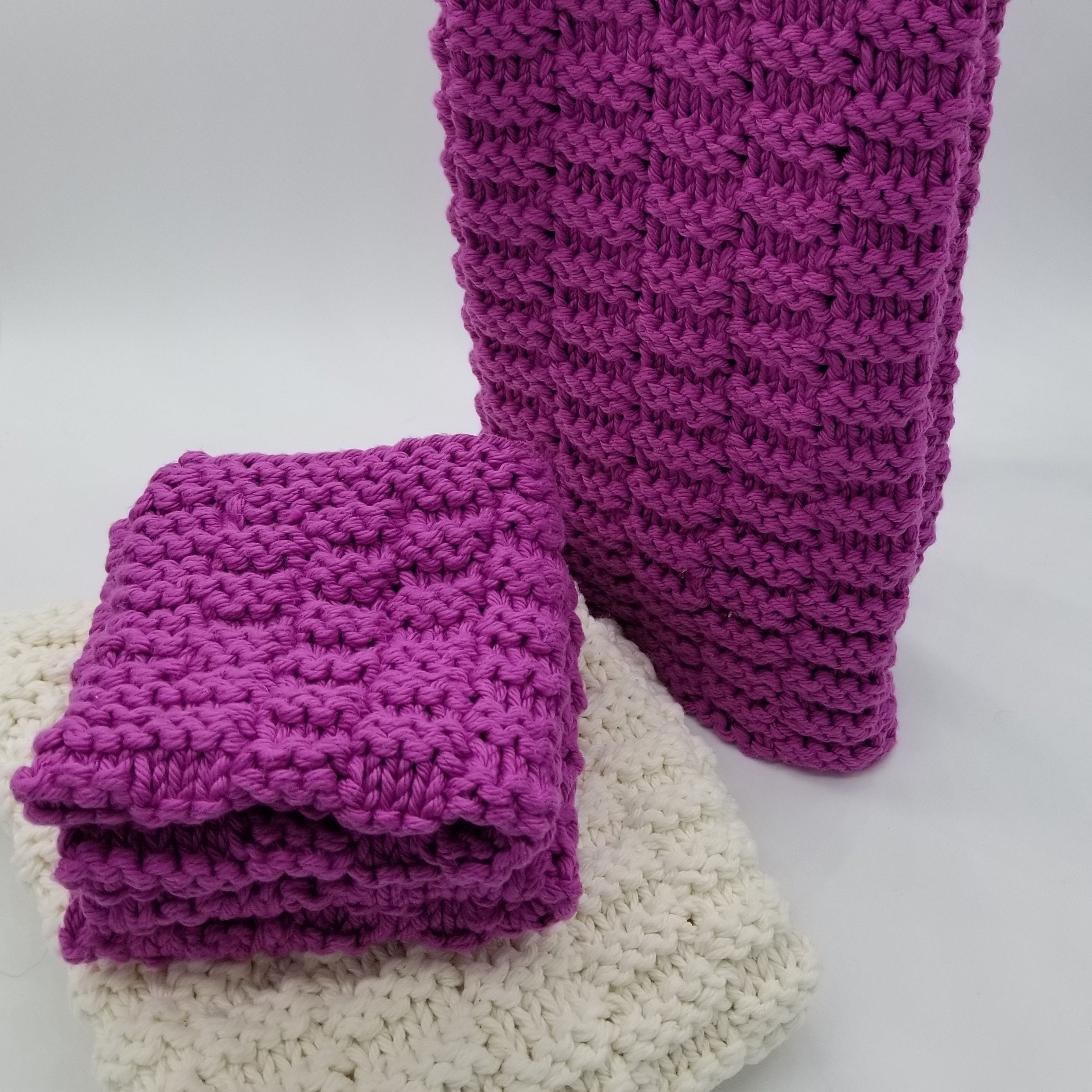 Knitted Hand Towel Pattern ǀ Knit Dish Towel ǀ Creekway Etsy