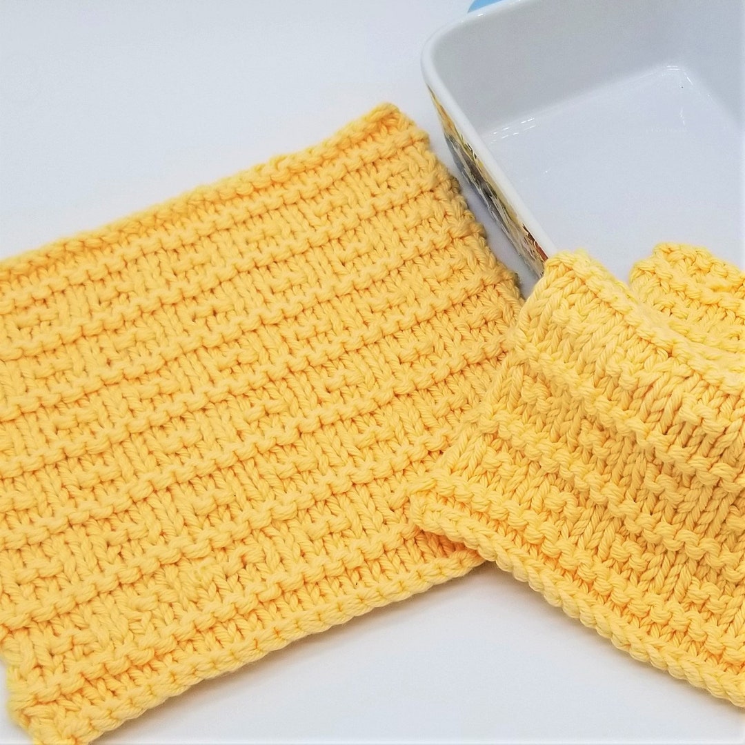 Dishcloth Knitting Pattern for Beginner, New Knitter Dishcloth Pattern ...
