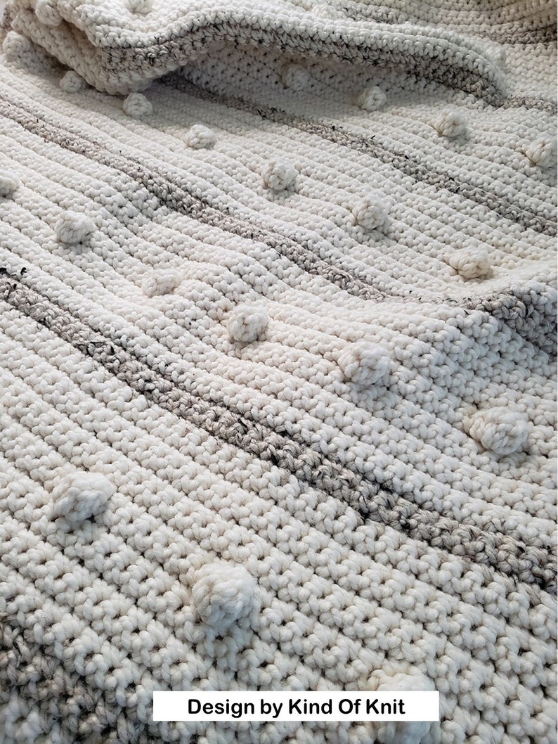 Fog Horn Single Crochet Blanket CROCHET PATTERN Crocheted Chunky Afghan Pattern.