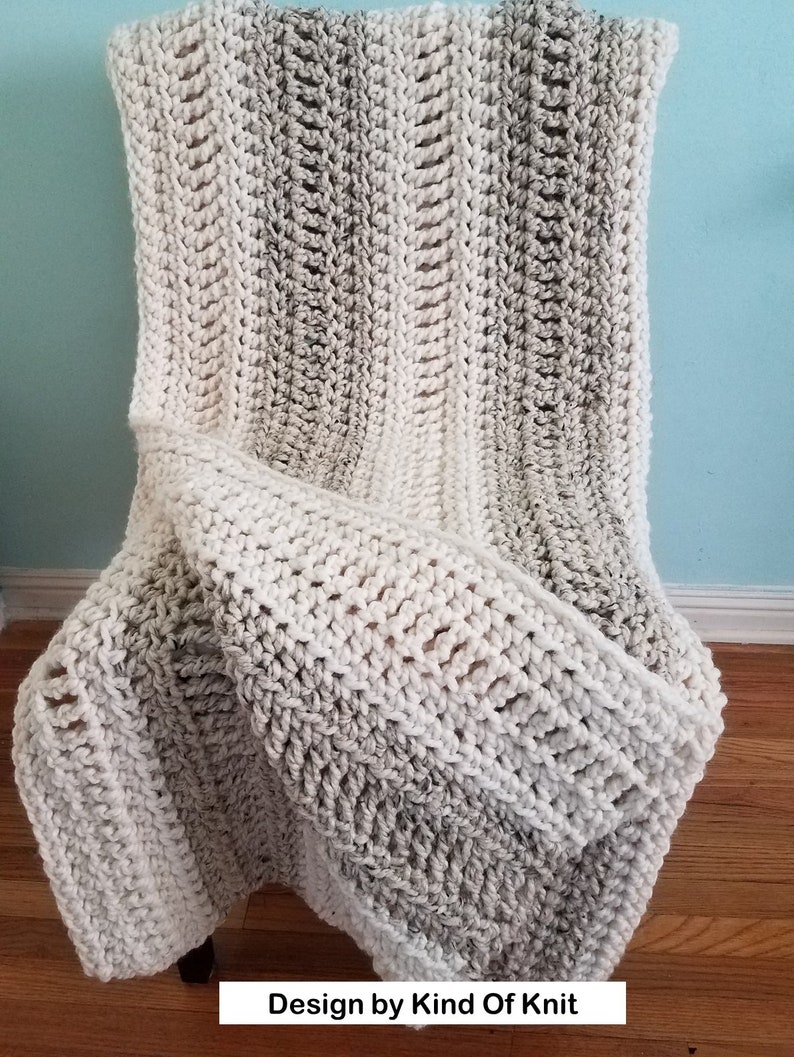 CROCHET PATTERN: Oregon Chunky Easy Afghan Crochet. Crochet Chunky Blanket Pattern. image 5