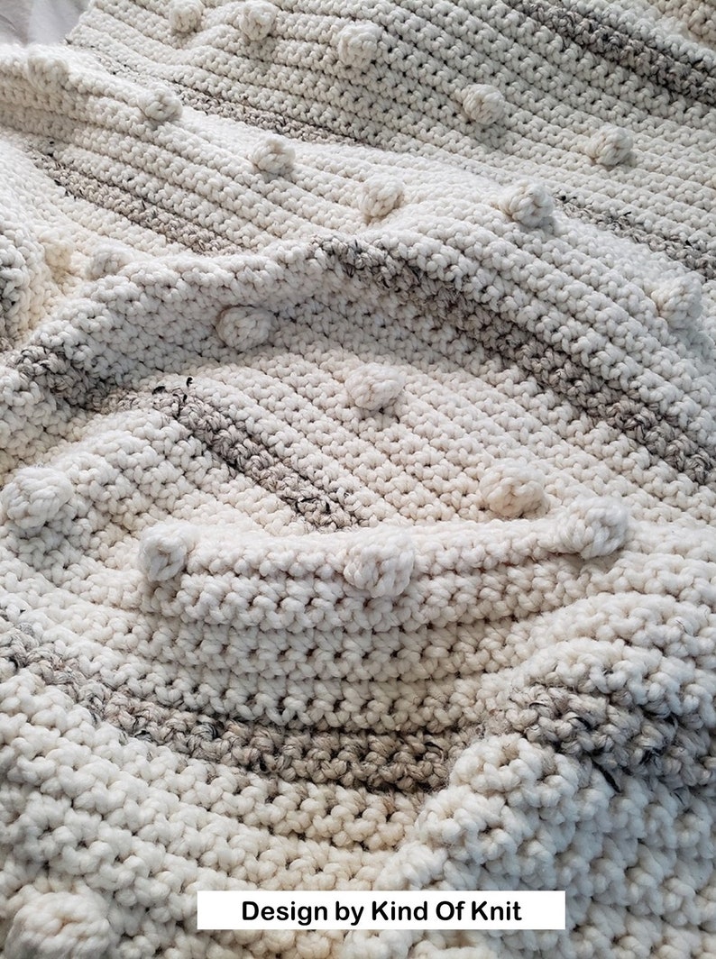 Fog Horn Single Crochet Blanket CROCHET PATTERN Crocheted Chunky Afghan Pattern.