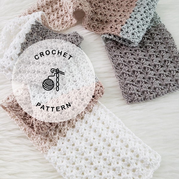 CROCHET PATTERN: Breezy Summer Scarf Crochet Pattern. Long Crocheted Scarf for Women. Beachy Neckwear.