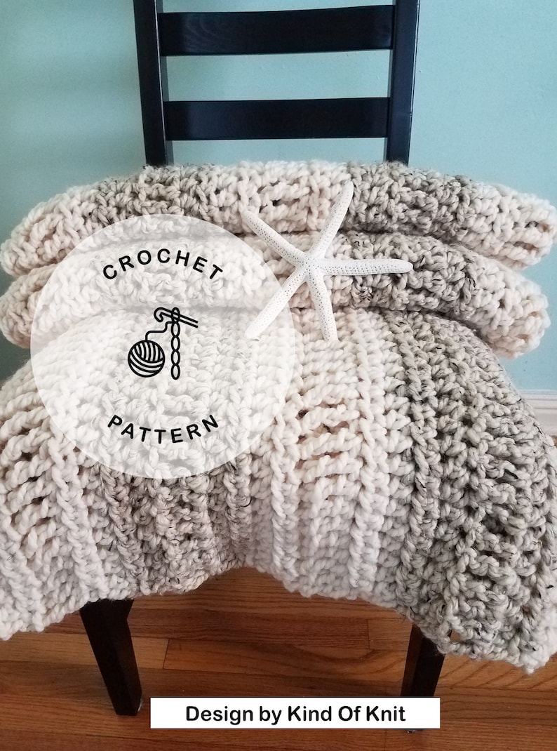 CROCHET PATTERN: Oregon Chunky Easy Afghan Crochet. Crochet Chunky Blanket Pattern. image 1