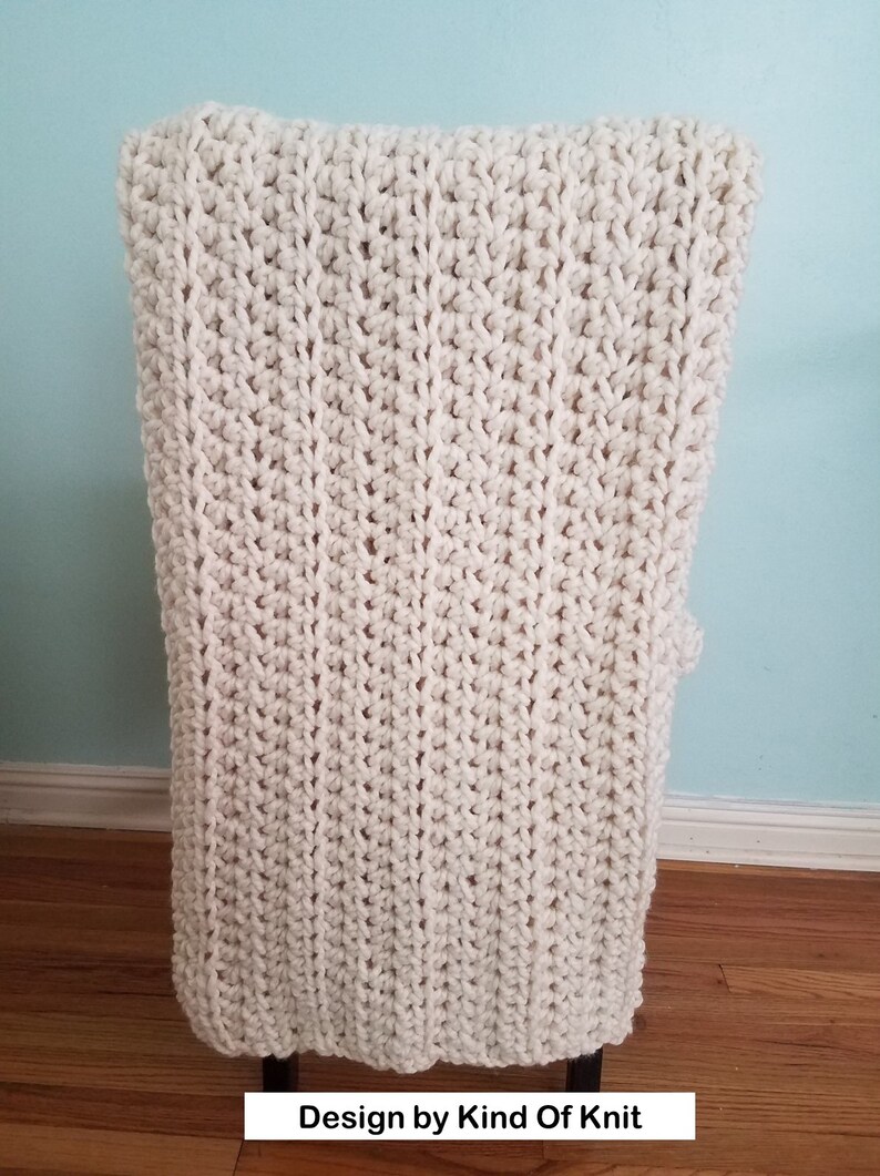 CROCHET PATTERN: White Water Crochet Blanket, Chunky Crochet Oversized Throw image 3