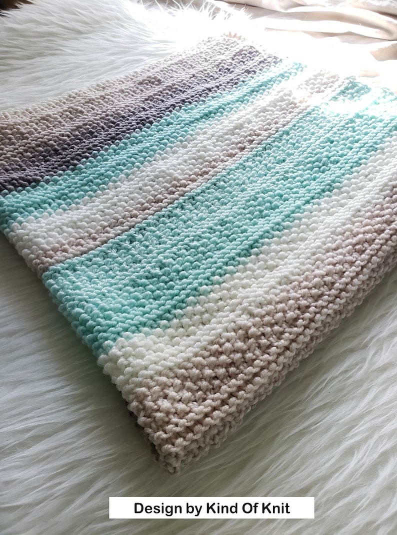 KNITTING PATTERN: Tide Pools Knitted Baby Blanket. Receiving Knit Blanket for Newborn. image 4