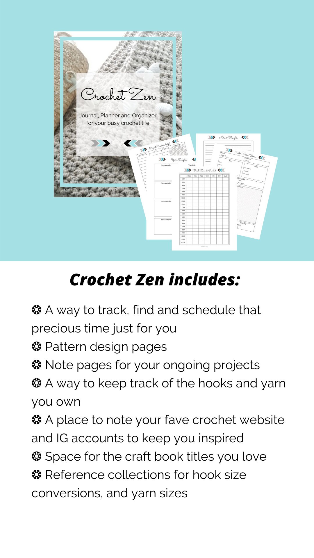 Crochet Zen: Journal Planner and Organizer. Printable PDF | Etsy