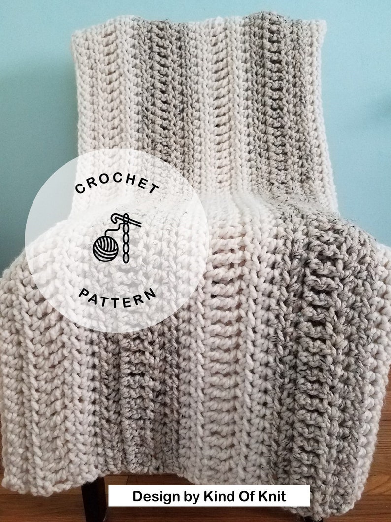 CROCHET PATTERN: Oregon Chunky Easy Afghan Crochet. Crochet Chunky Blanket Pattern. image 2