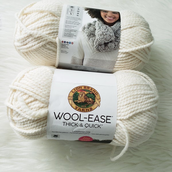 Lion Brand Yarn Wool-Ease Chunky Yarn, Color Fisherman M099 Acrylic Wool 80/20 Blend, 212 yrds 340g