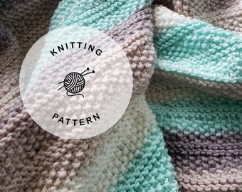 KNITTING PATTERN: Tide Pools Knitted Baby Blanket. Receiving Knit Blanket for Newborn.