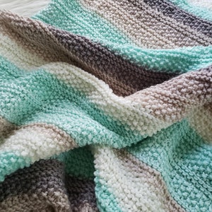 KNITTING PATTERN: Tide Pools Knitted Baby Blanket. Receiving image 3