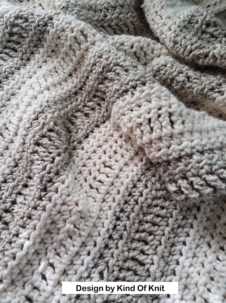 CROCHET PATTERN: Oregon Chunky Easy Afghan Crochet. Crochet Chunky Blanket Pattern. image 3