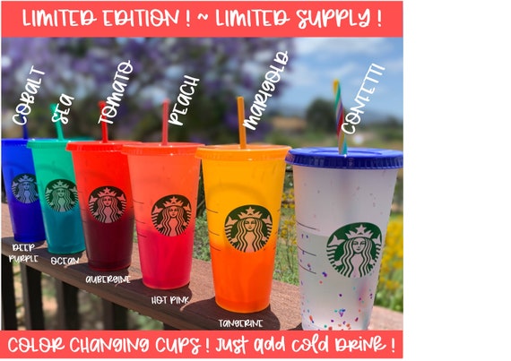 Color Changing Cup W/design & Name ~ Starbucks Reusable Cup - Etsy