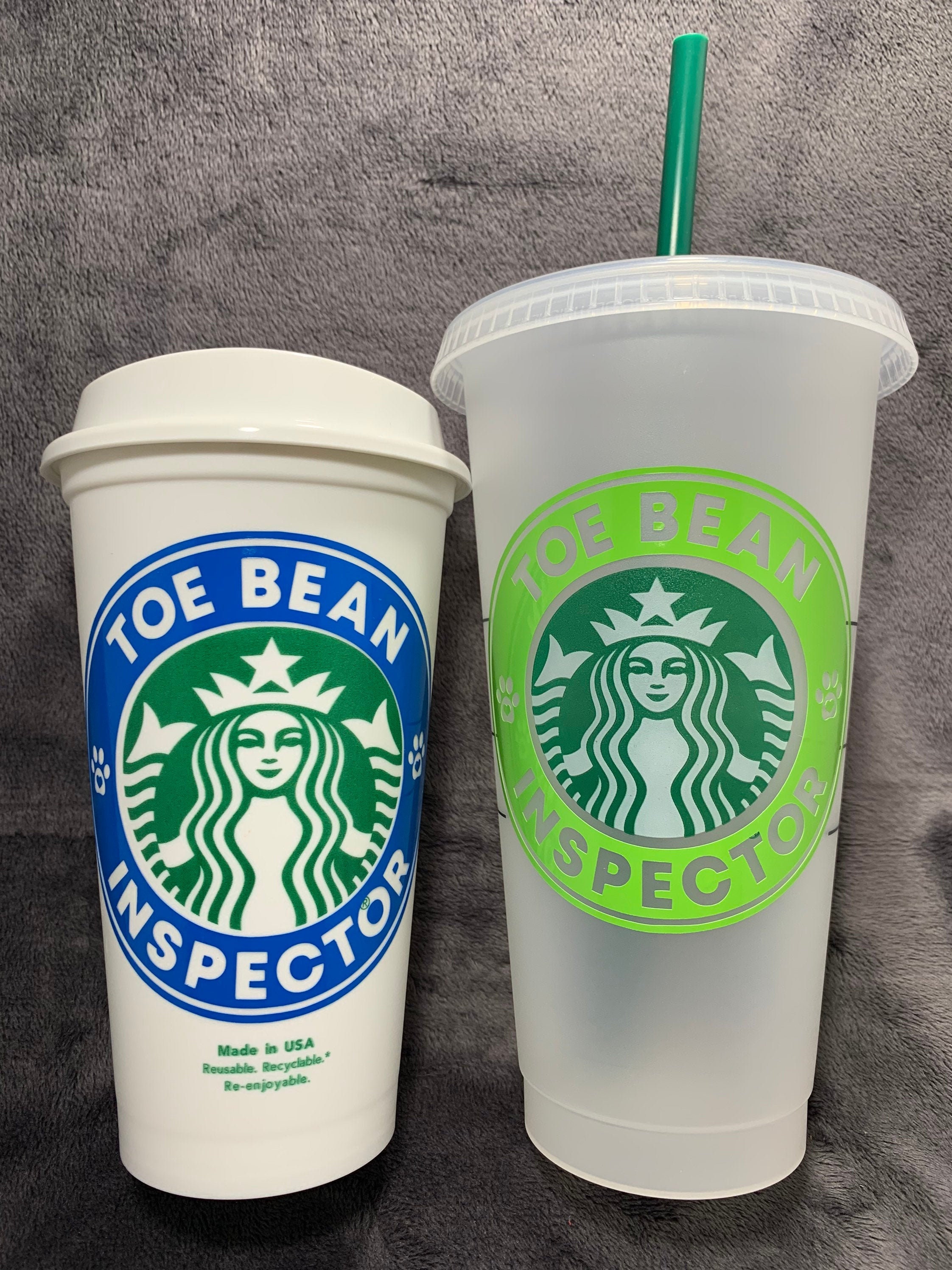 Toe Bean Inspector ~ Starbucks Reusable Cup - Etsy