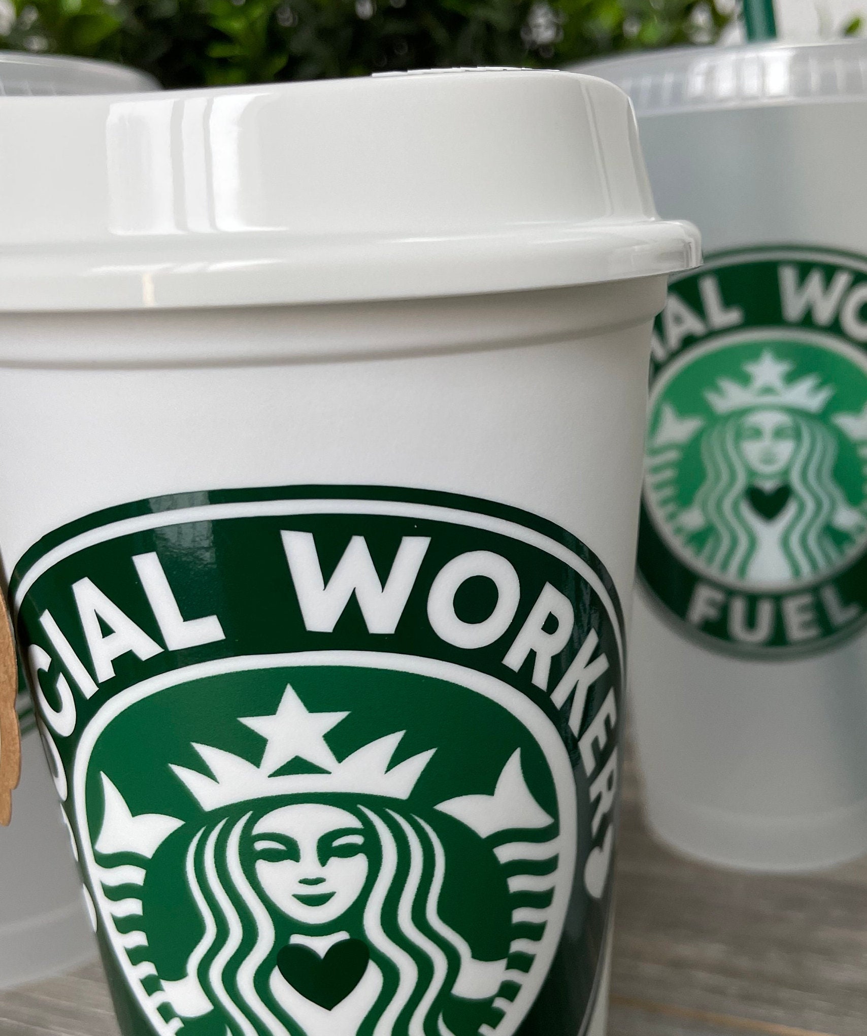 Social Worker Fuel With Hearts Starbucks Reusable Cup -  in