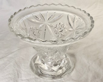vintage pressed glass tapered bowl