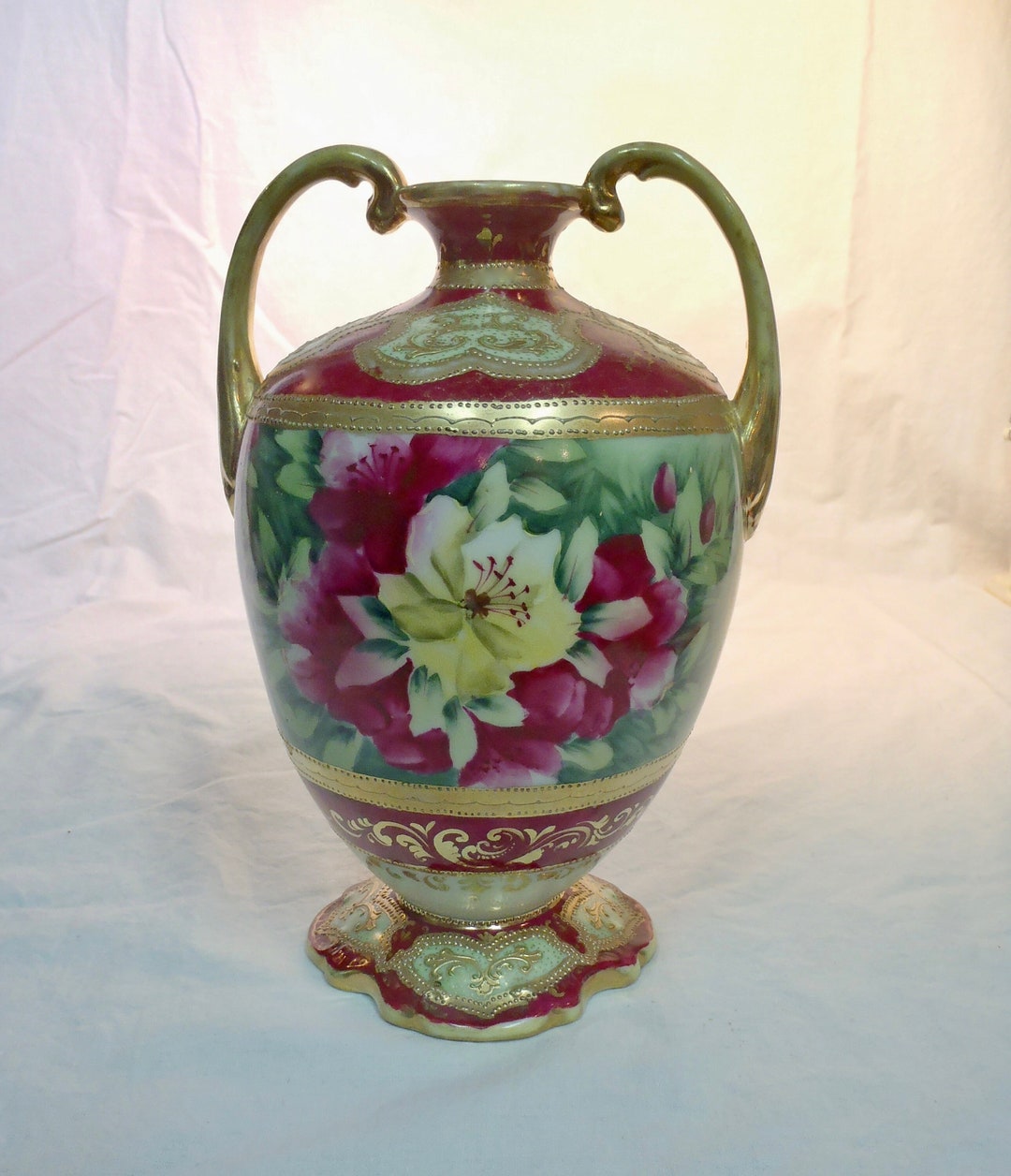 Antique Bavarian Porcelain Mantle Vase Etsy