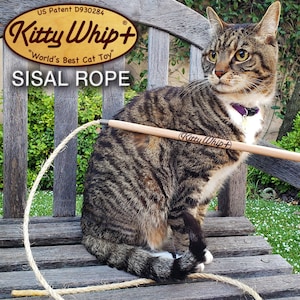 KittyWhip+ Sisal® for especially ferocious hunters! Wand cat toy expertly handcrafted in the USA from 100% natural & sustainable materials.