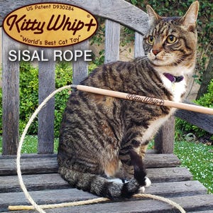 Indestructible Sisal Cat Wand Toy: Handmade in USA, Ferocious Hunter Approved