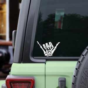 Hang Loose Skeleton Decal / Skeleton Bumper Sticker / Halloween Decal / Funny Sticker / Trendy Car Decals / Cute Bumper Sticker / Fall Decal