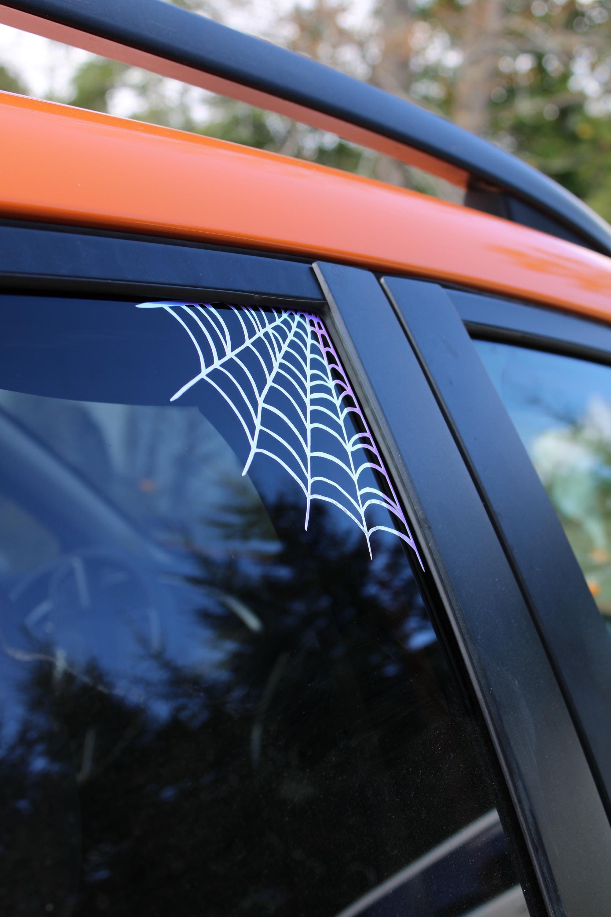 Spider Web Car Decal / Gothic Car Accessories / Halloween Car Stickers / Spooky Aesthetic / Goth Mirror Decal / Vinyl Decal / (MANY COLORS!)