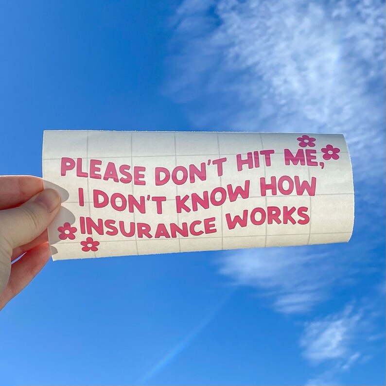 Please Don't Hit Me I Don't Know How Insurance Works / - Etsy