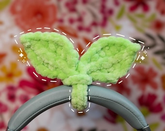 Crochet Sprout / Headphone accessories / Crochet Leaf / Headphone Sprout / Crochet Accessories (Choose your own colors!) (Plush)