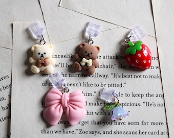 Bow Kindle Charm | USB C Plug For Kindle | E-Reader Charms | Teddy Bear Kindle Charm | Bookish Merch | Book Lover Gifts | Flower Dust Plug