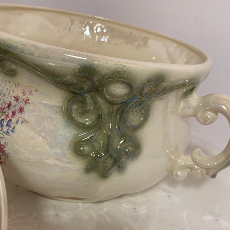 Vintage Chamber Pot & Lid by Arnel Iridescent Glazed with Etsy
