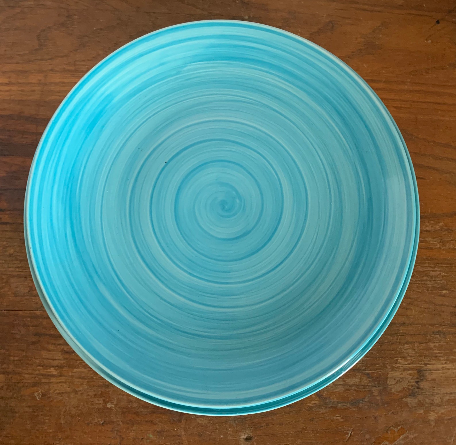 Royal Norfolk Teal Swirl Pottery Dinnerware Plates Set of 6 Etsy