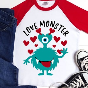 Liebesmonster Svg, Valentinstag svg, Valentinstag, Monster druckbar, Plotterdatei, Cricut, Silhouette, Vektor SVG png dxf PNG