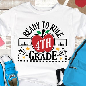 Back to school svg, 4th grade svg, Fourth grade t-shirts, school SVG, teacher SVG, Back to school PNG, Back to school t-shirt, School png