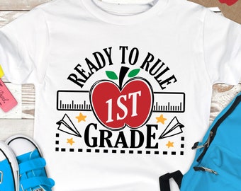 Back to school svg, 1st grade svg, First grade t-shirts, school SVG, teacher SVG, Back to school PNG, Back to school t-shirt, School png