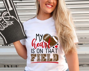My heart is on that field SVG Cutting File, Football mom svg, silhouette svg, cricut svg, Football svg, t-shirt designs, digital downloads